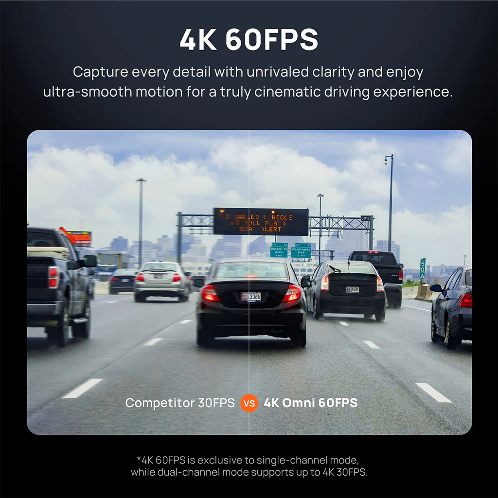 70mai Dash Cam 4K Omni 360° Full View with Dual Sony STARVIS 2, AI 2.0 & 4G LTE Supported - Image 3